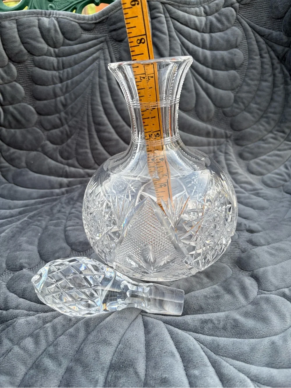 Pressed Cut Glass Pitcher - Clear Crystal-Look